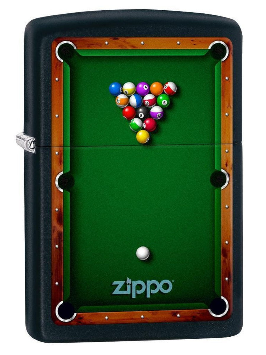 Zippo Lighter: Pool Table - Black Matte 78201 (1975605526643)