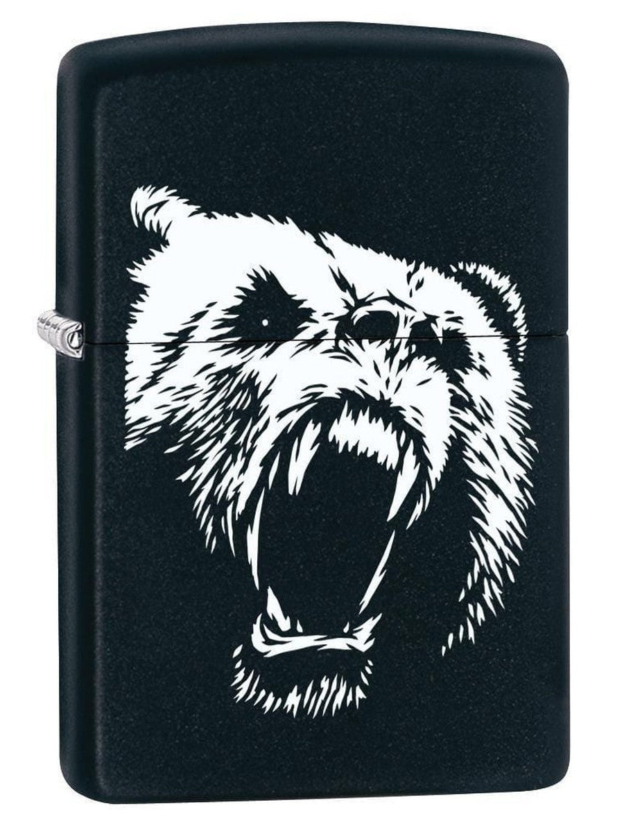 Zippo Lighter: Grizzly Bear - Black Matte 78276 - Gear Exec (1975606837363)