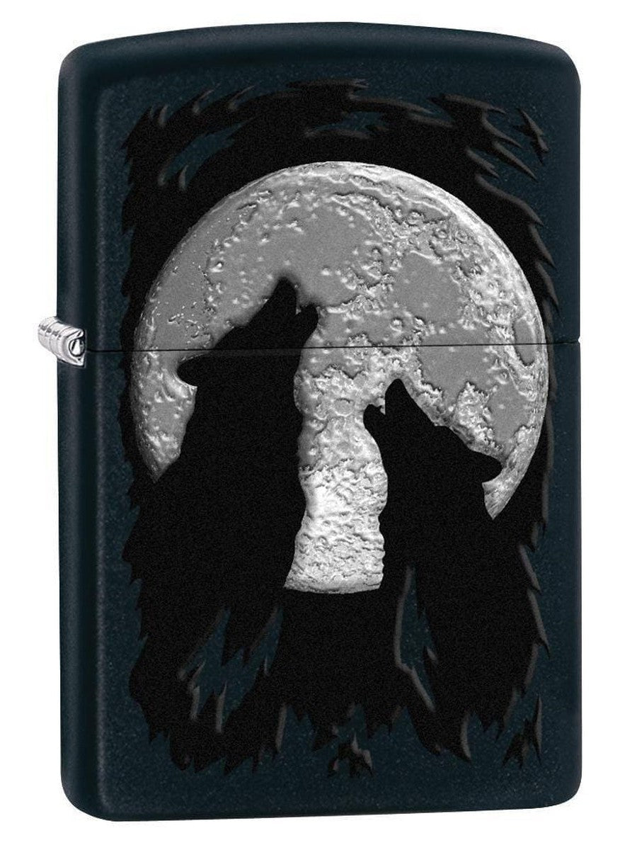 Zippo Lighter: Wolves Howling at the Moon - Black Matte 78660 (1975612178547)