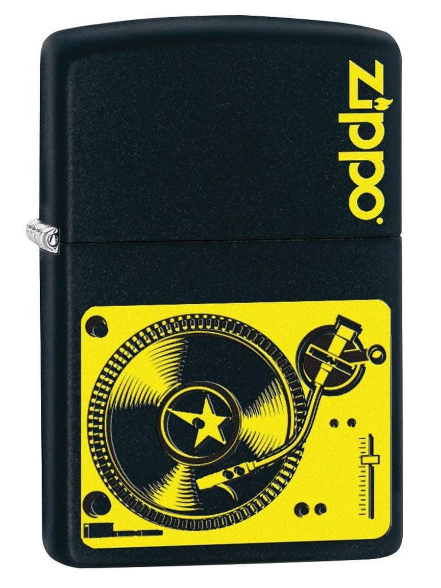 Zippo Lighter: Music Turntable - Black Matte 78753 (1975613620339)