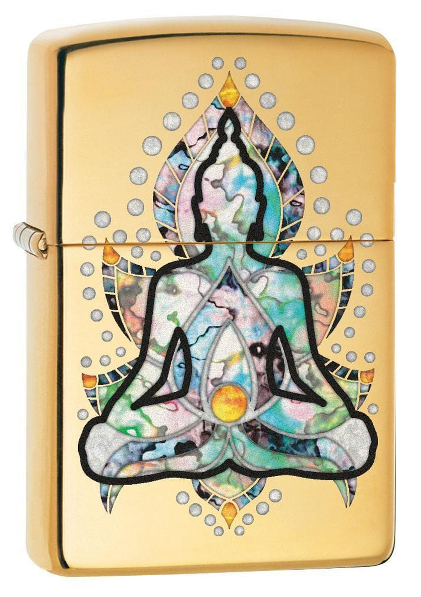 Zippo Lighter: Fusion Sitting Buddha - High Polish Brass 78783 - Gear Exec (1975614046323)