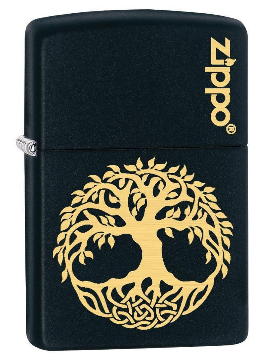 Zippo Lighter: Engraved Tree of Life - Black Matte 78813 - Gear Exec (1975614439539)