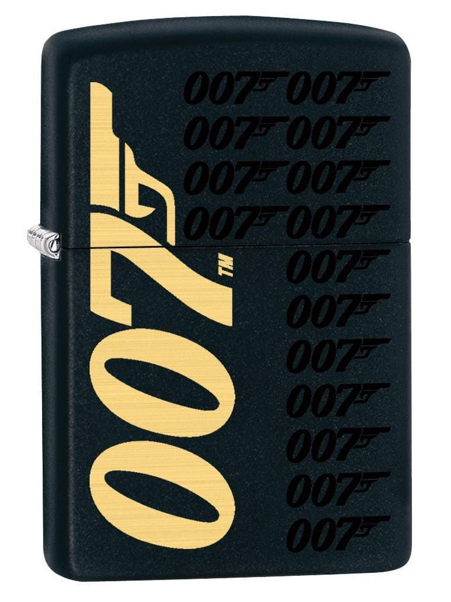 Zippo Lighter: James Bond 007 Logos - Black Matte 78873 (1975615357043)