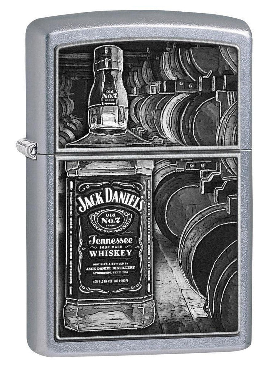 Zippo Lighter: Jack Daniels Bottle and Barrels - Street Chrome 79338 (1975623155827)