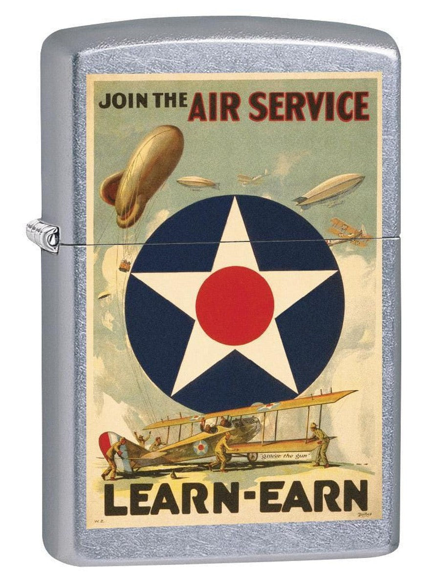 Zippo Lighter: Military Poster, Join the Air Service - Street Chrome 79371 (1975623745651)
