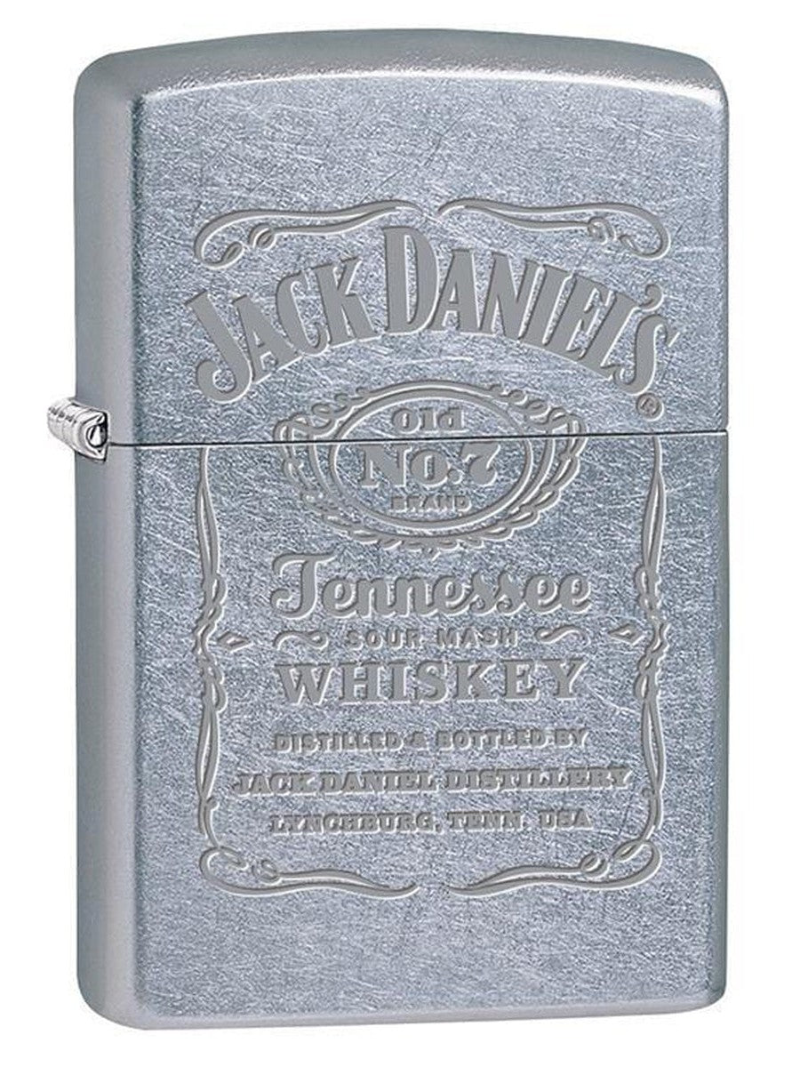 Zippo Lighter: Jack Daniels Engraved Logo - Street Chrome 79632 (1975628497011)