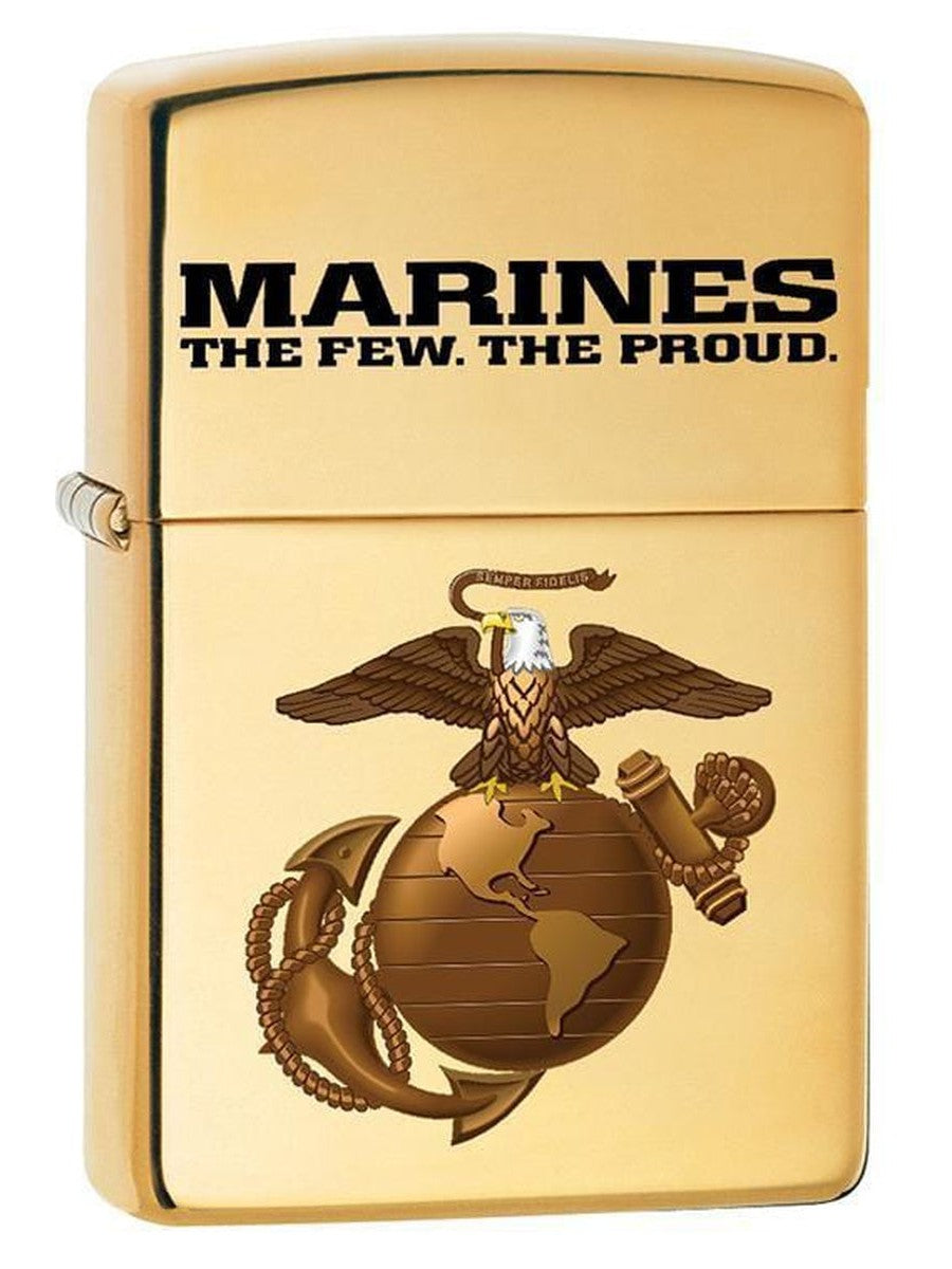Zippo Lighter: USMC Marine Corps Logo - High Polish Brass 79704 (1975630102643)