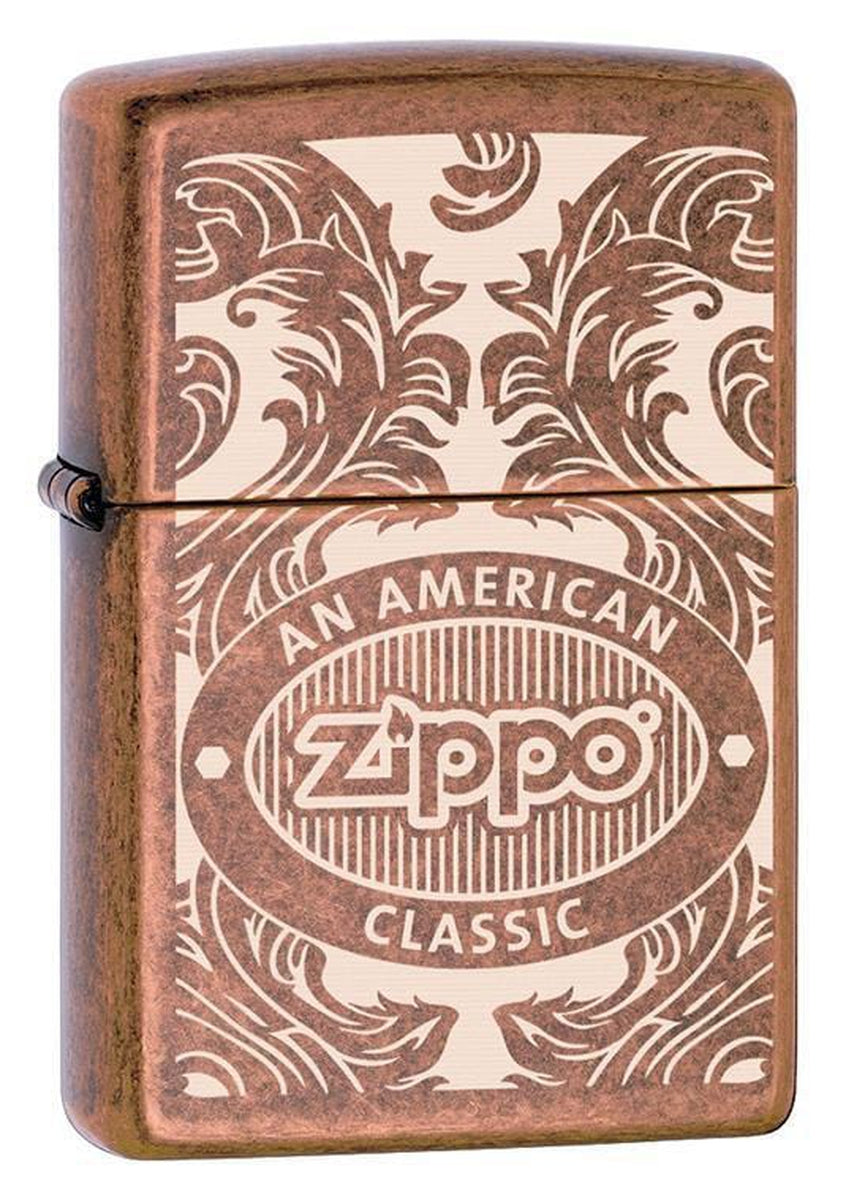 Zippo Lighter: Engraved Zippo An American Classic - Antique Copper 79722 - Gear Exec (1975630430323)