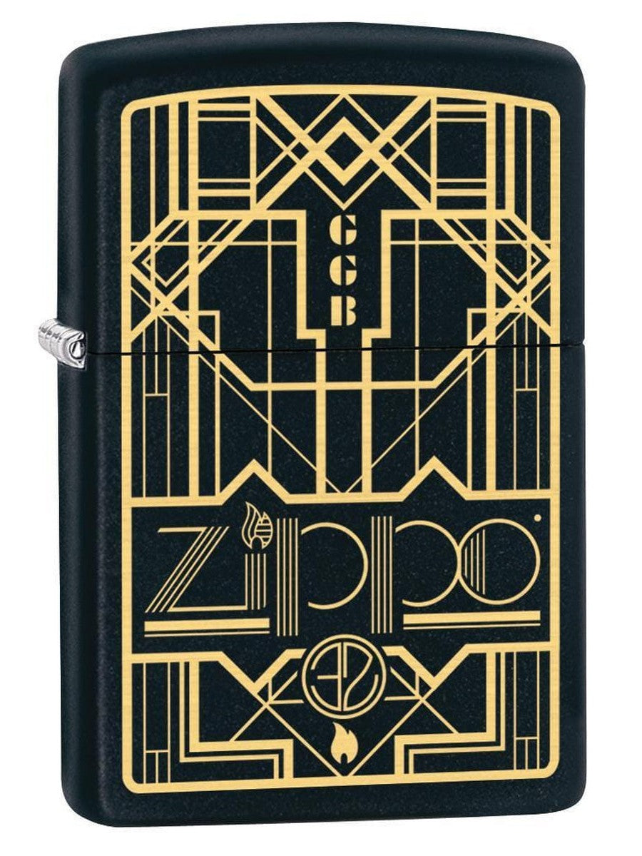 Zippo Lighter: Zippo Art Deco Design - Black Matte 79962 (1975634690163)