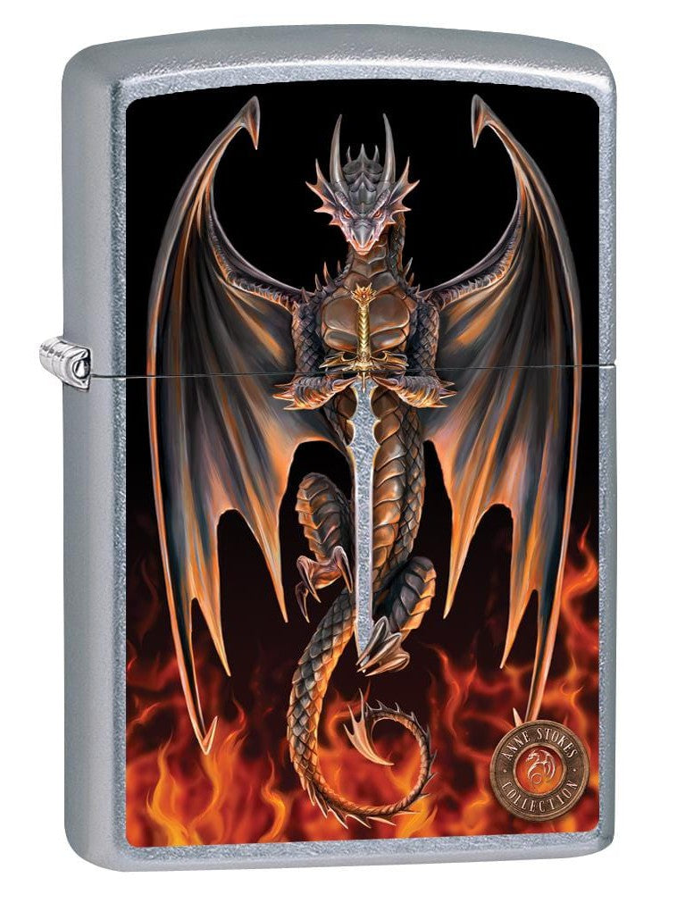 Zippo Lighter: Anne Stokes Dragon with Fire and Sword - Street Chrome 80004 (2029568000115)