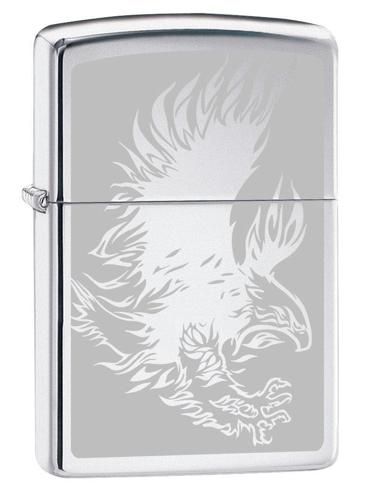 Zippo Lighter: Eagle with Talons, Engraved - High Polish Chrome 80235 (2029570752627)
