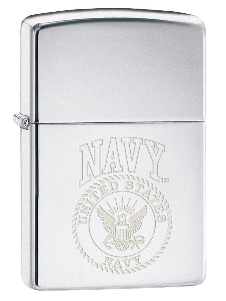 Zippo Lighter: Engraved U.S. Navy Insignia - High Polish Chrome 80376 (4269195165811)