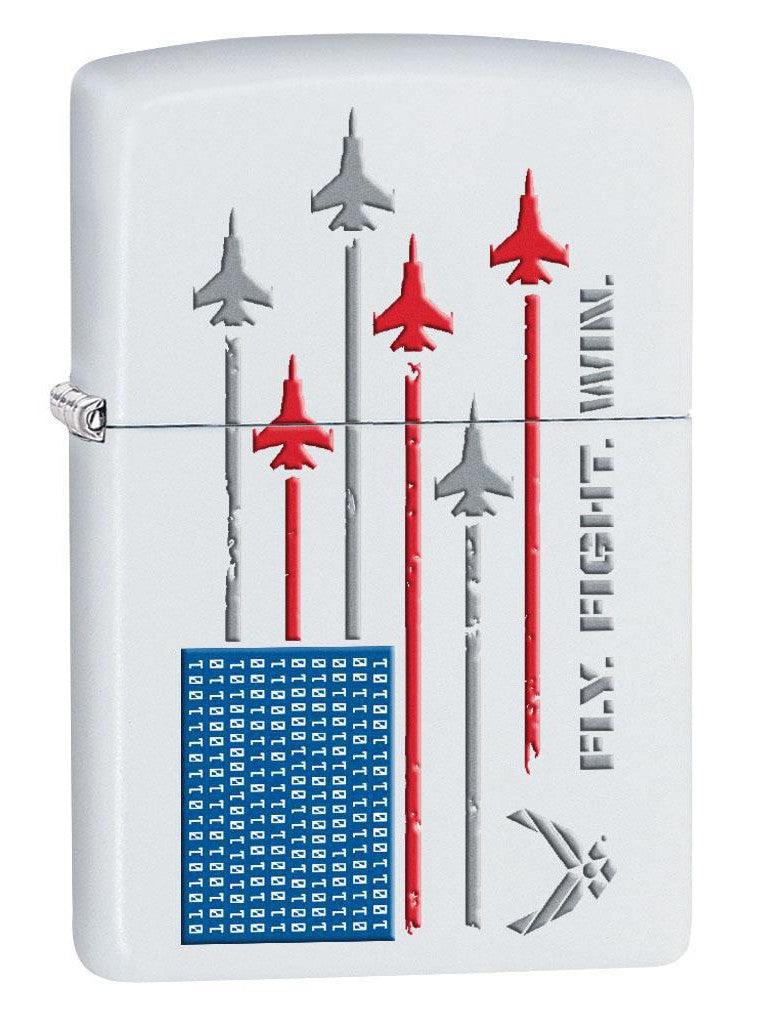 Zippo Lighter: U.S. Air Force Flag of Jets - White Matte 80385 (4269195264115)