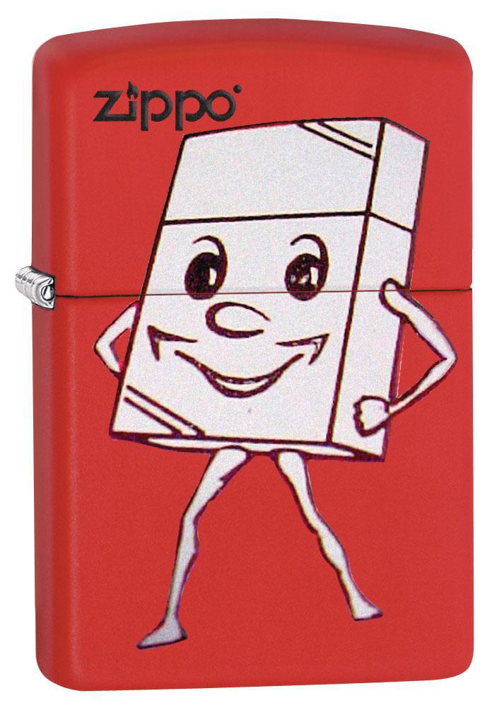 Zippo Lighter: Vintage Ad, Zippo Man - Red Matte 80469 (4269196279923)