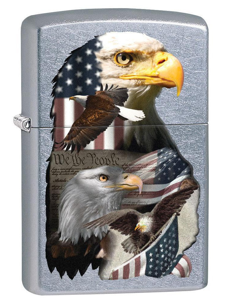 Zippo Lighter: Constitution and Bald Eagle - Street Chrome 80514 (4269196673139)