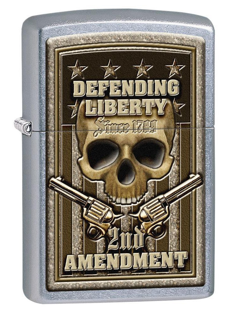Zippo Lighter: Defending Liberty, Second Amendment - Street Chrome 80686