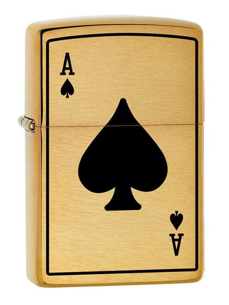 Zippo Lighter: Ace of Spades - Brushed Brass 80756
