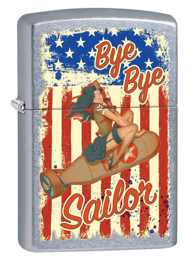Zippo Lighter: Bye Bye Sailor, Pin-up Girl - Street Chrome 80779