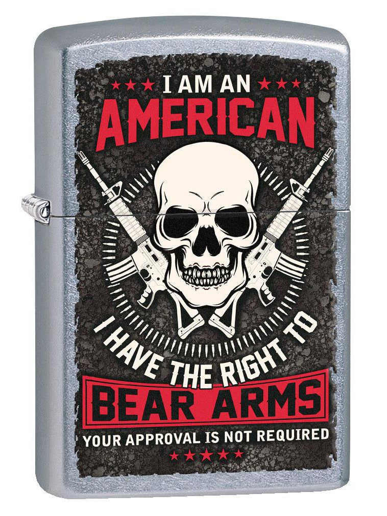 Zippo Lighter: The Right to Bear Arms - Street Chrome 80858