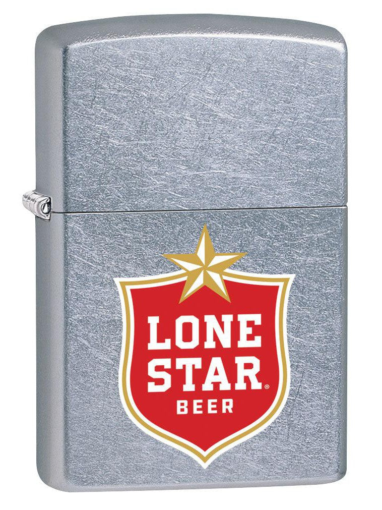 Zippo Lighter: Lone Star Beer Logo - Street Chrome 80934