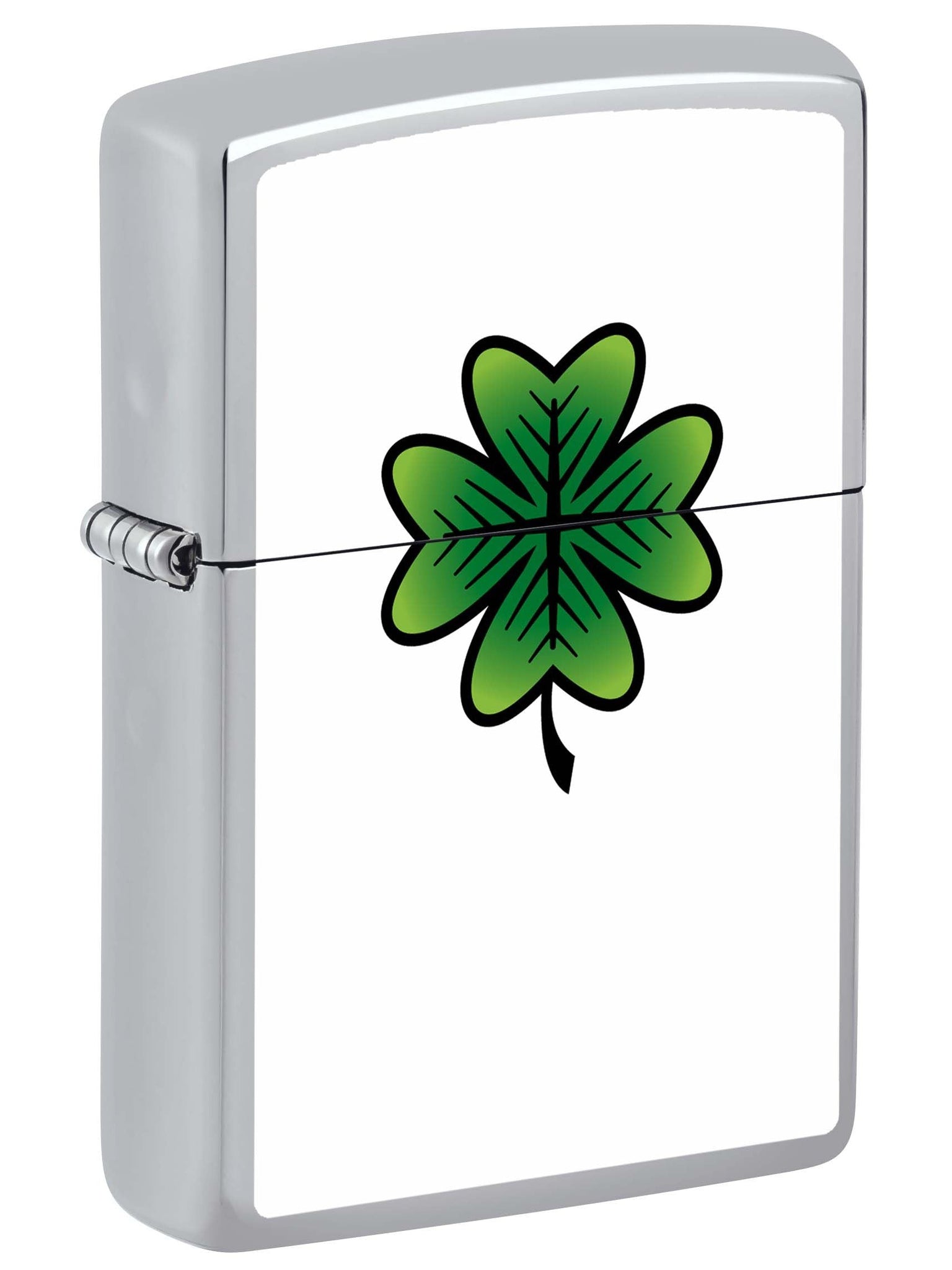 Zippo Lighter: Four Leaf Clover - High Polish Chrome 80960