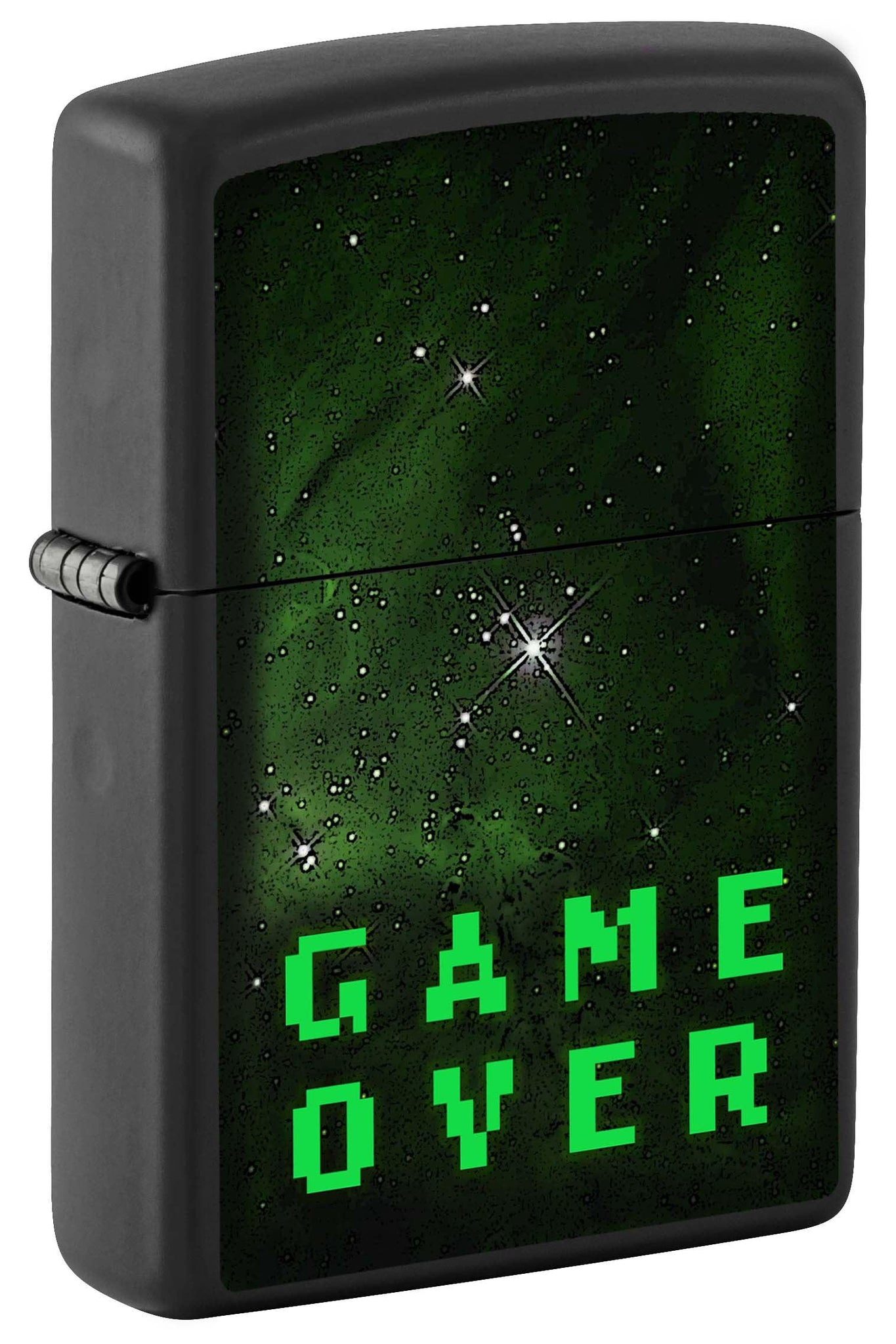 Zippo Lighter: Game Over with Stars - Black Matte 80970