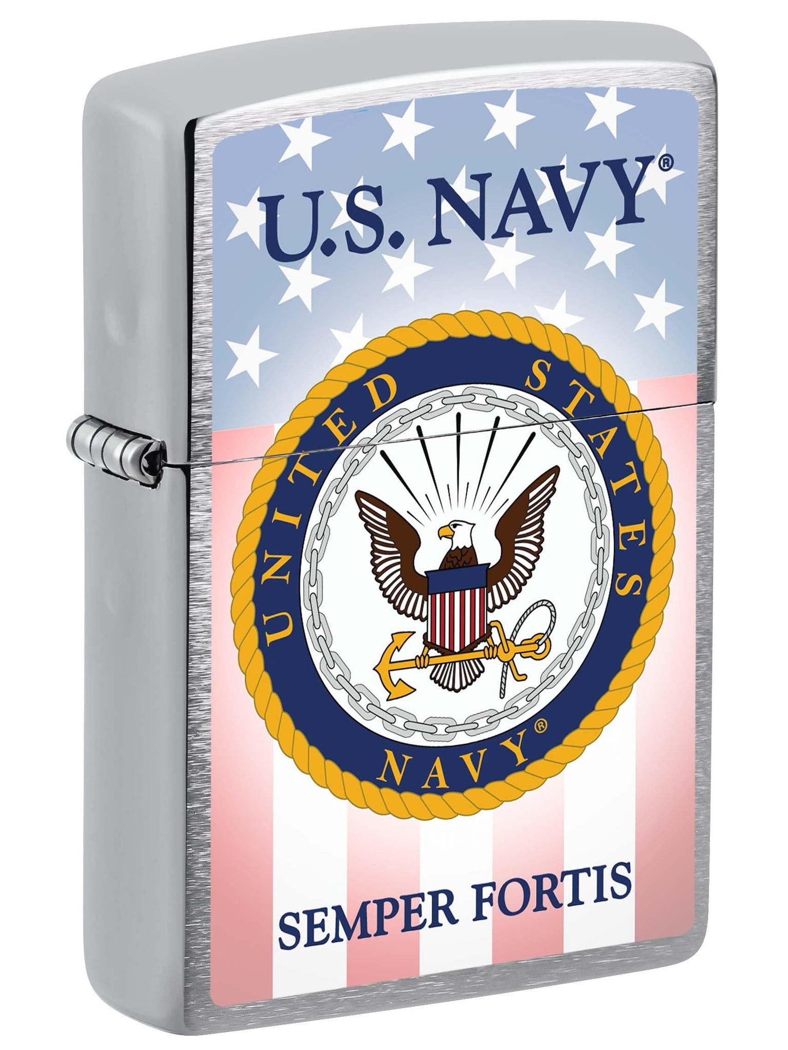 Zippo Lighter: U.S. Navy, Semper Fortis - Brushed Chrome 81020