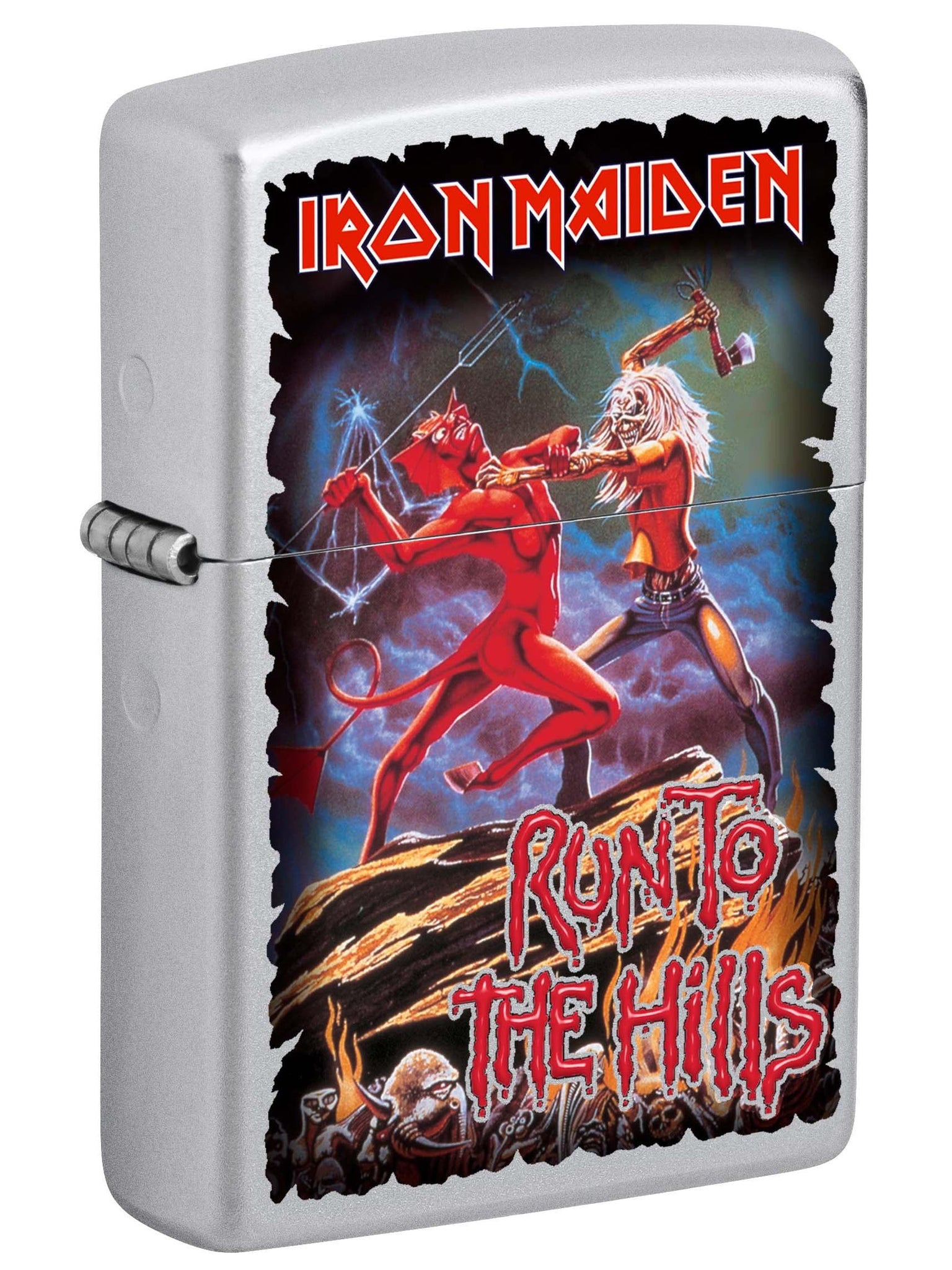 Zippo Lighter: Iron Maiden, Run To The Hills - Satin Chrome 81021