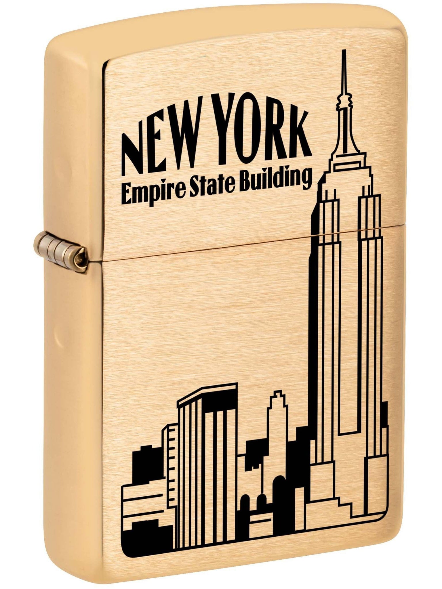Zippo Lighter: New York Empire State Building - Brushed Brass 81079