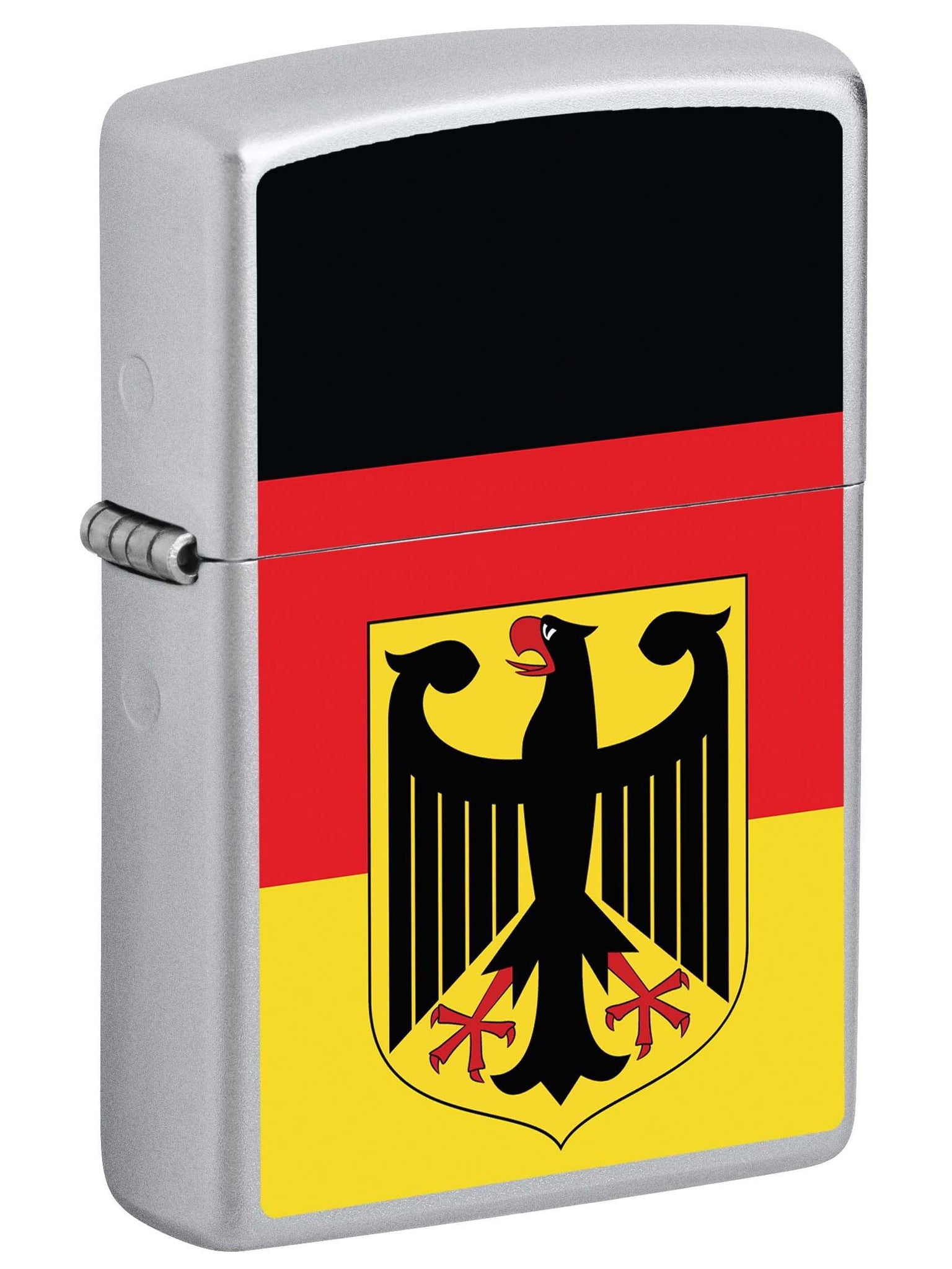 Zippo Lighter: German Flag with Eagle, Bundesdienstflagge - Satin Chrome 81083