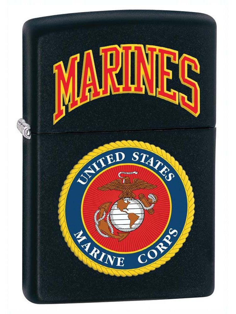 Zippo Lighter: U.S. Marines Logo - Black Matte 81163