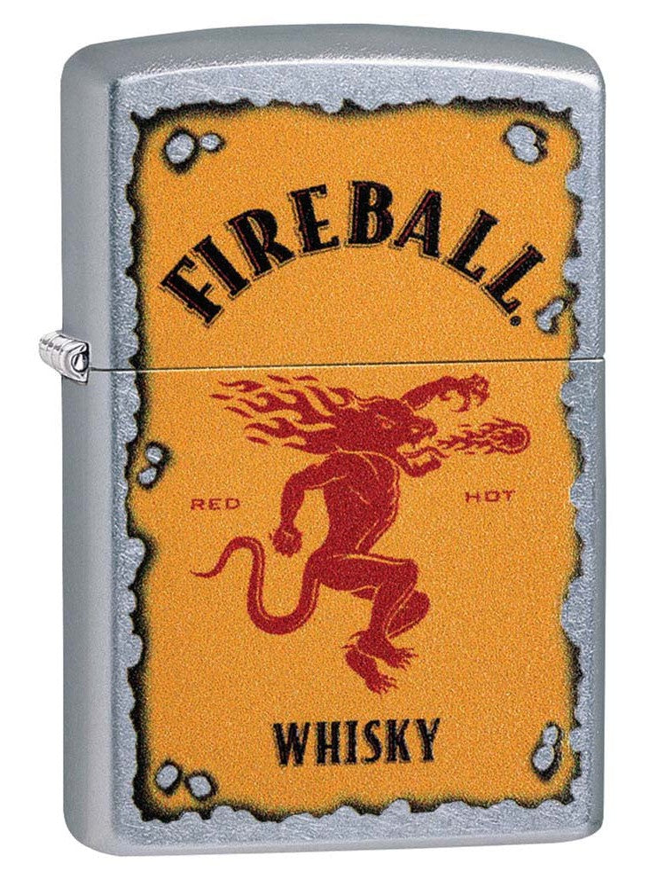 Zippo Lighter: Fireball Whisky Label - Street Chrome 81185