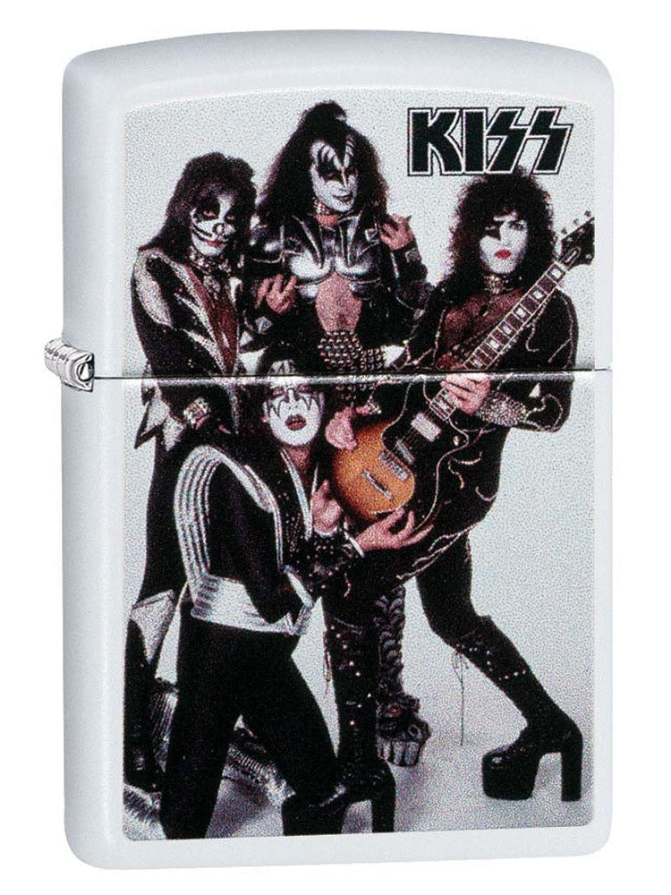 Zippo Lighter KISS Rock Band White Matte 81187 Lucas Lighters