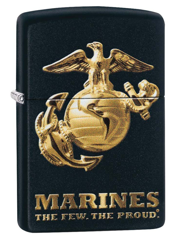 Zippo Lighter: USMC Marines, The Few The Proud - Black Matte 81190