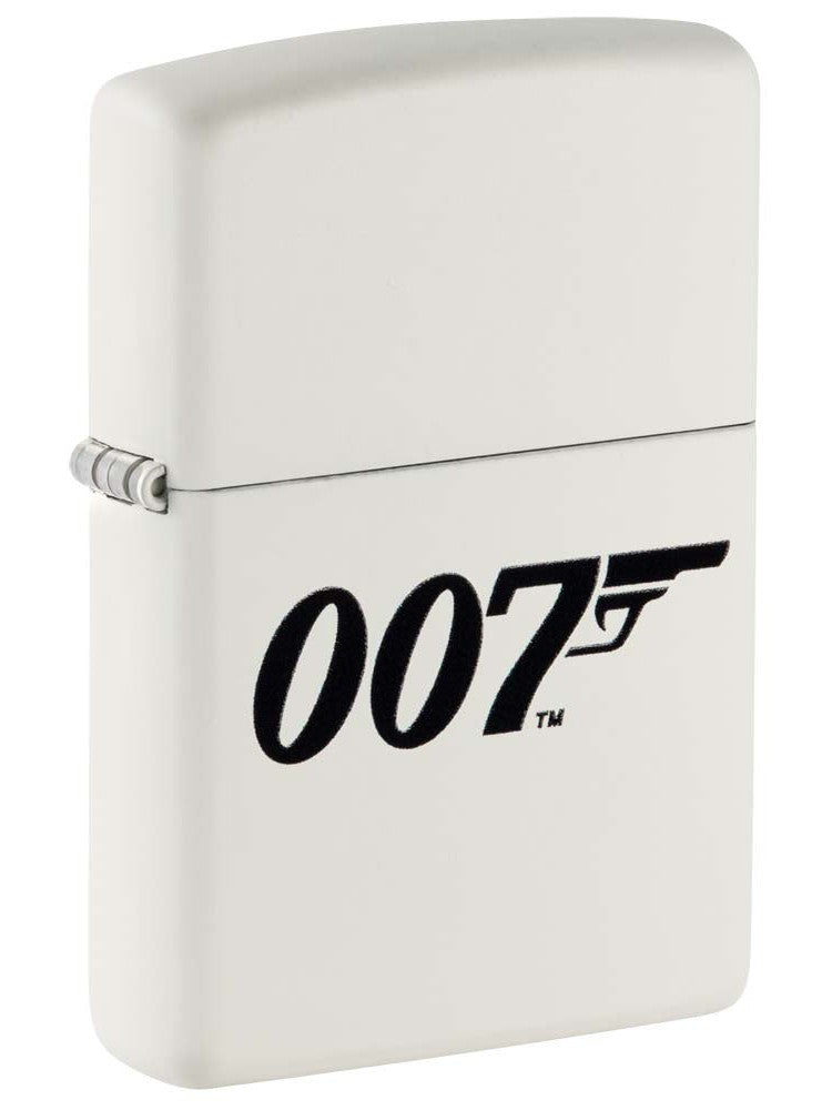 Zippo Lighter: James Bond 007 Logo - White Matte Finish 81228