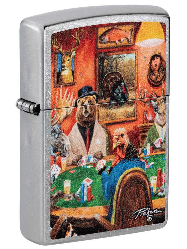 Zippo Lighter: Animals Playing Poker by Linda Pickens - Street Chrome 81233