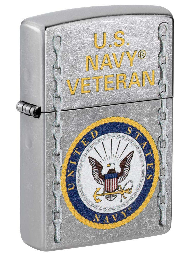 Zippo Lighter: U.S. Navy Veteran - Street Chrome 81250