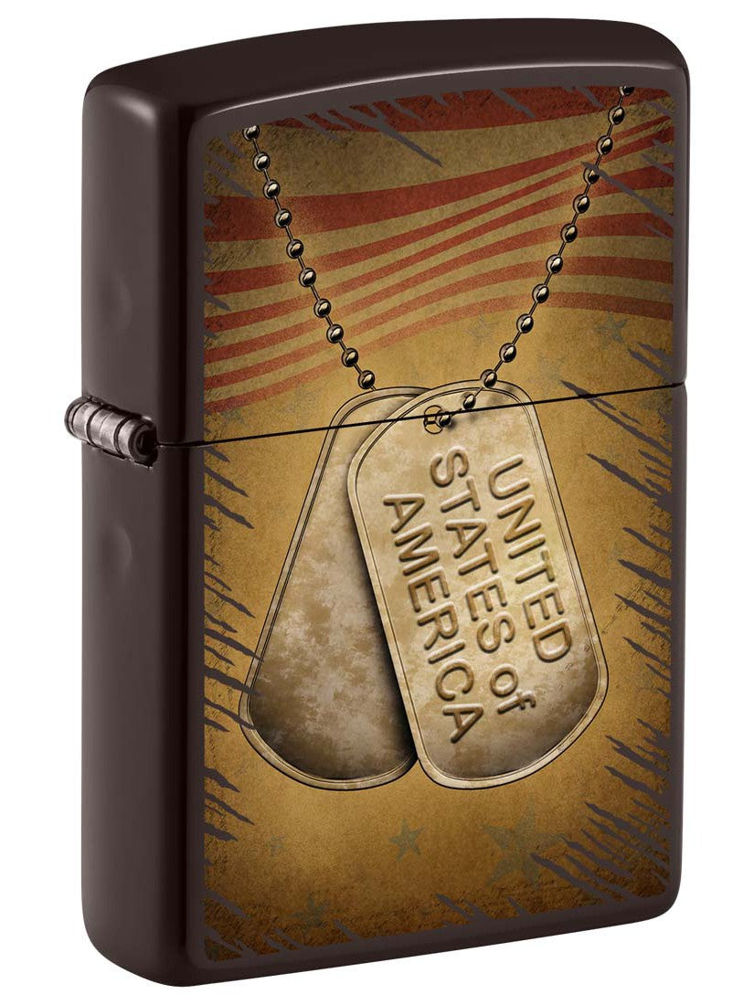 Zippo Lighter: U.S. Military Dog Tags - Brown 81278