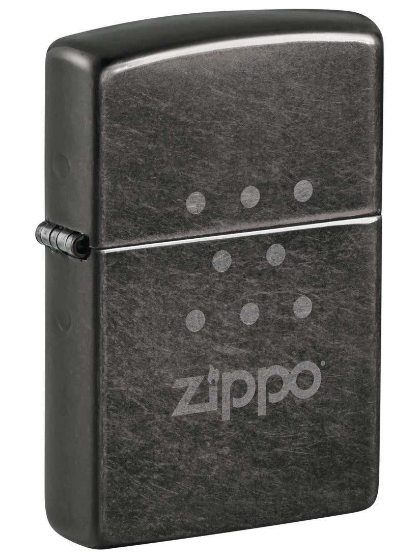 Zippo Lighter: Zippo Chimney Pattern ,Engraved - Gray Dusk 81316
