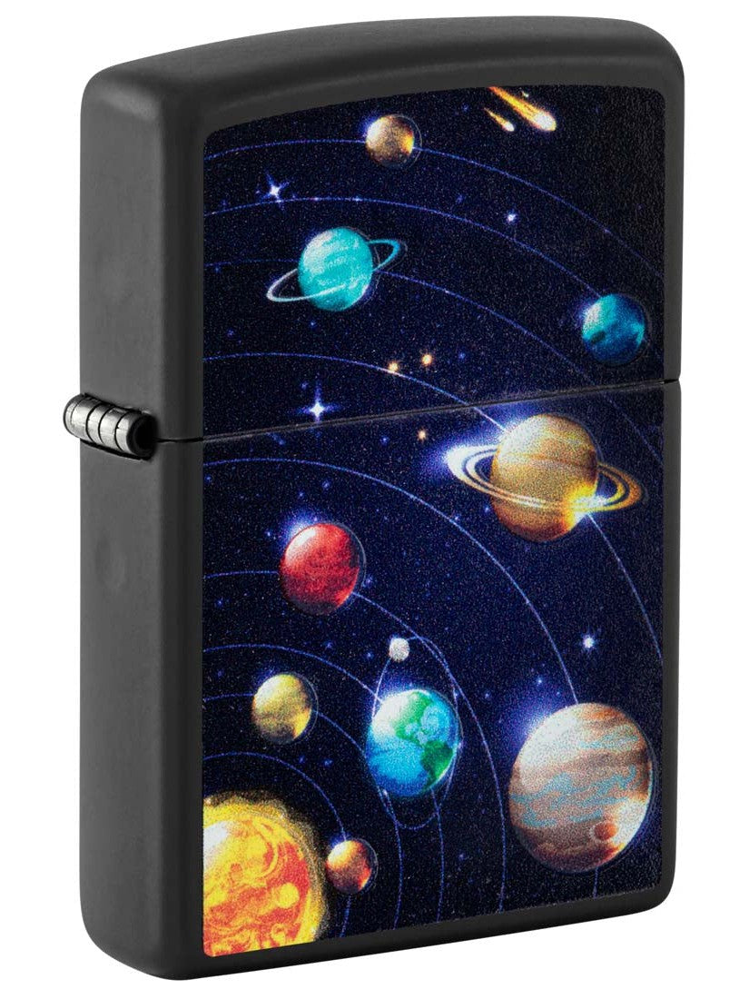 Zippo Lighter: Solar System, Blacklight - Black Matte 81347