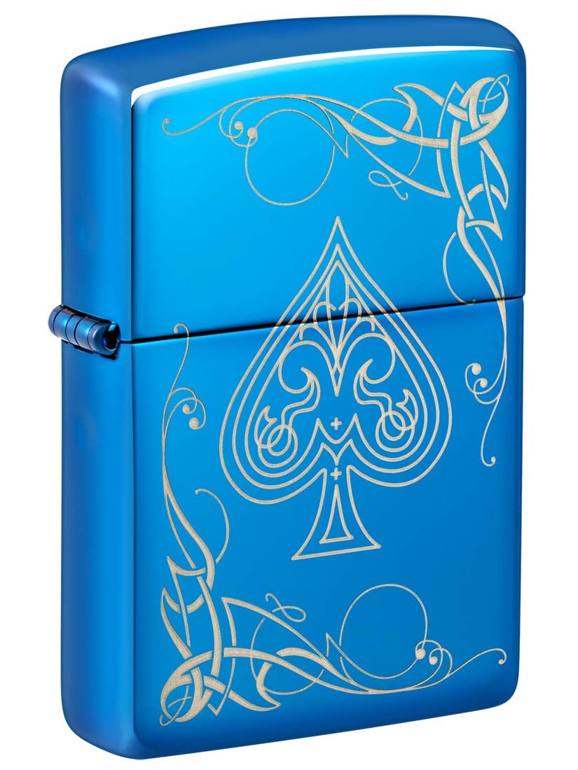 Zippo Lighter: Spade Design - Sapphire 81358