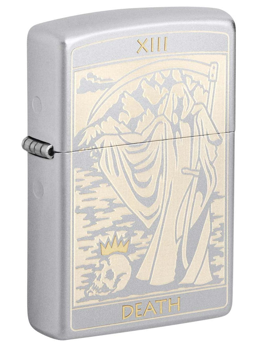 Zippo Lighter: Tarot Card 13 Death, Engraved - Satin Chrome 81383