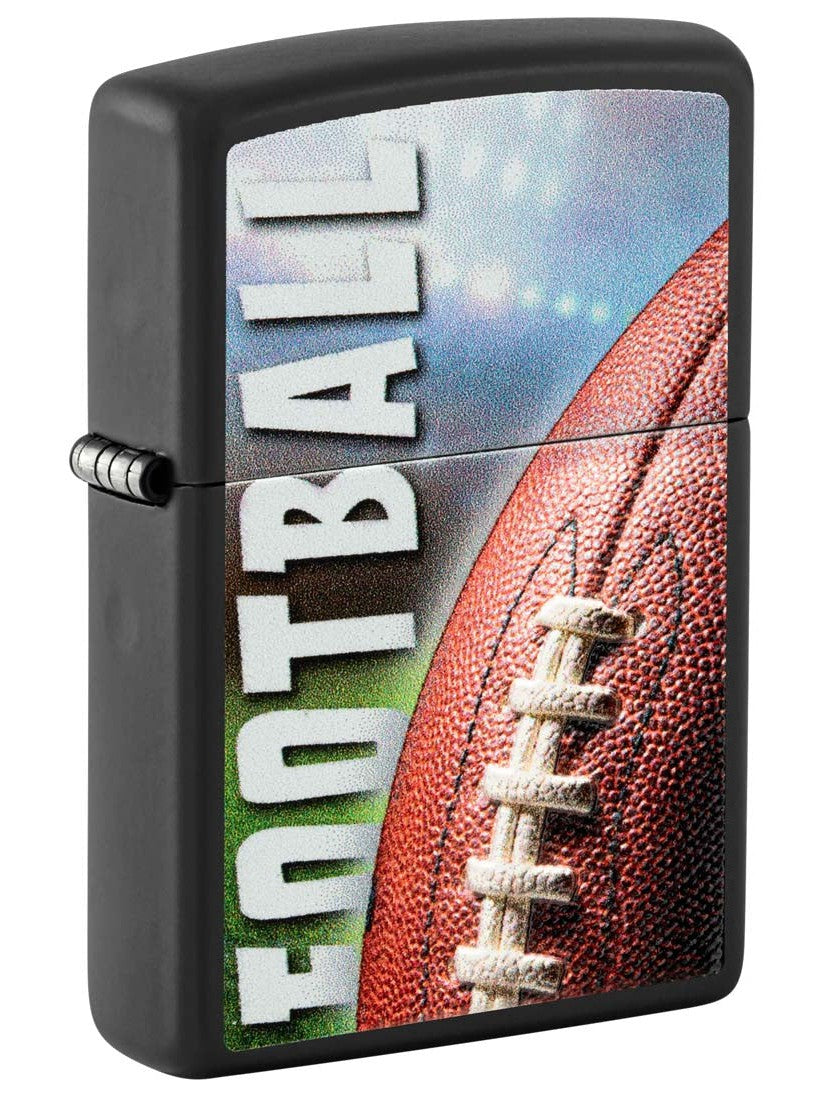 Zippo Lighter: Football, Texture Print - Black Matte 81387