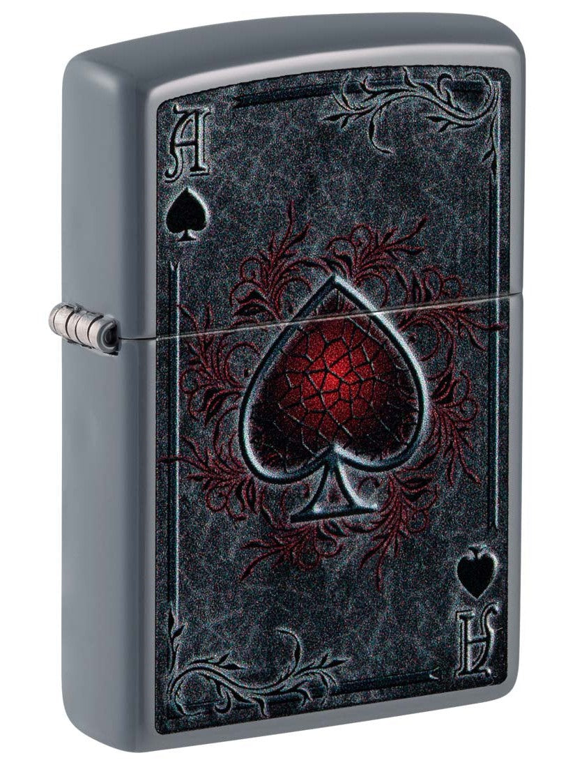 Zippo Lighter: Ace of Spades - Flat Grey 81408