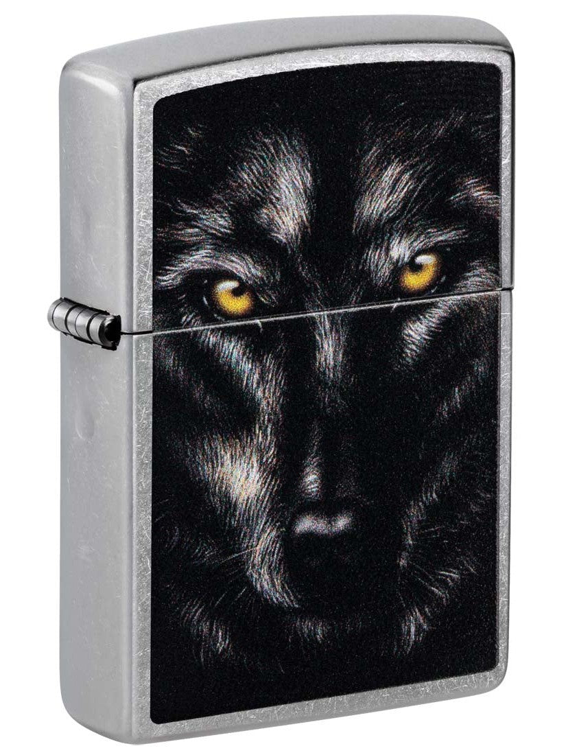 Zippo Lighter: Wolf Face - Street Chrome 81416