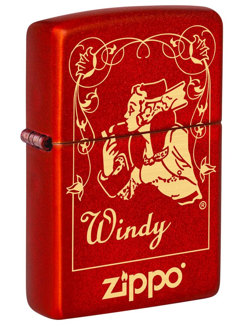 Zippo Lighter: Windy the Zippo Girl - Metallic Red 81423