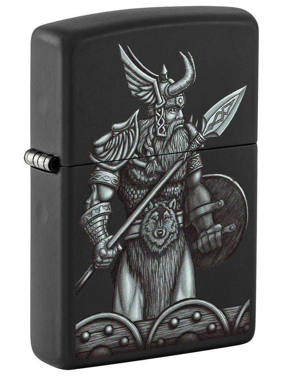 Zippo Lighter: Odin Design - Black Matte 81470