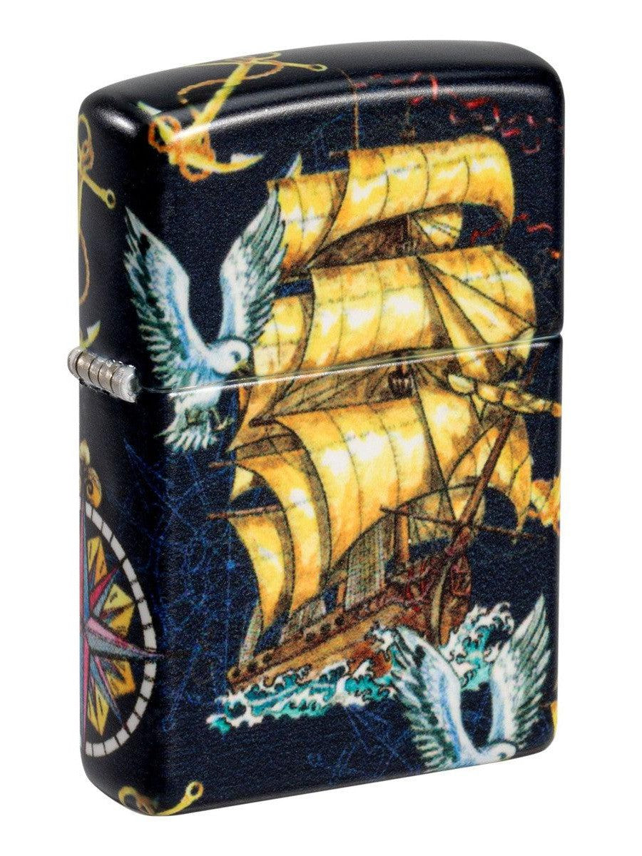 Zippo Lighter Nautical Design With Ship 540 Color 81480 Lucas Lighters
